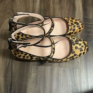 J Crew animal print Mary Jane